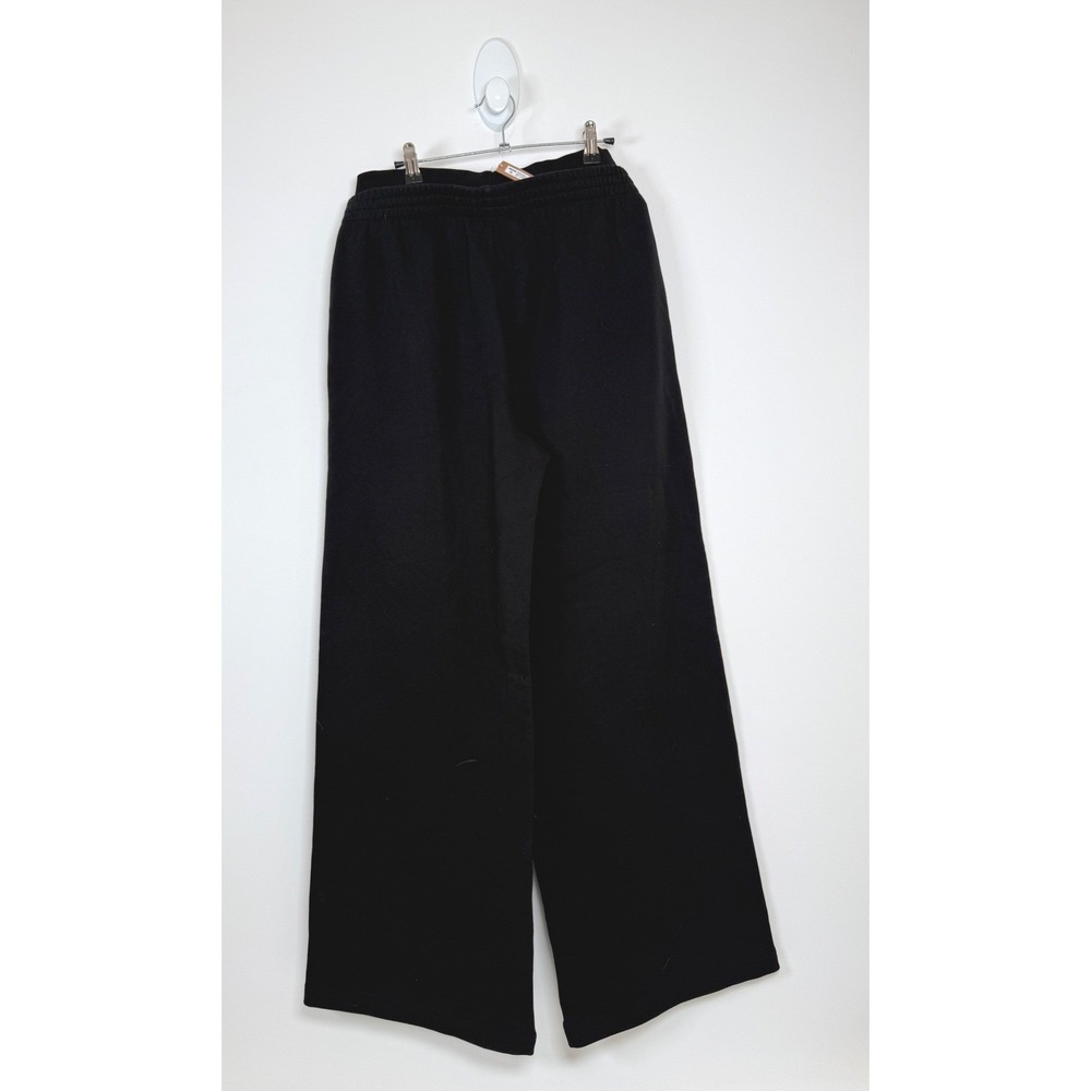 SKIMS Sweatpants Women's Medium Cotton Fleece Exposed Boxer Wide Leg Black New - Picture 2 of 12